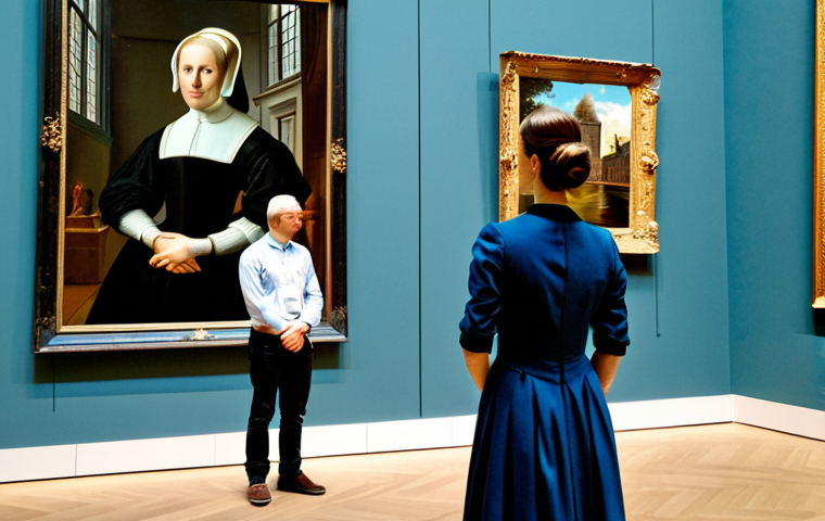 **

"A woman wearing a professional, modest dress, exploring the Rijksmuseum in Amsterdam. She is fully clothed and observing a famous painting. The scene is well-lit with natural light from the museum's architecture. In the background, other visitors are admiring the artwork. Perfect anatomy, correct proportions, natural pose, professional photography, high quality, safe for work, appropriate content, family-friendly."

**