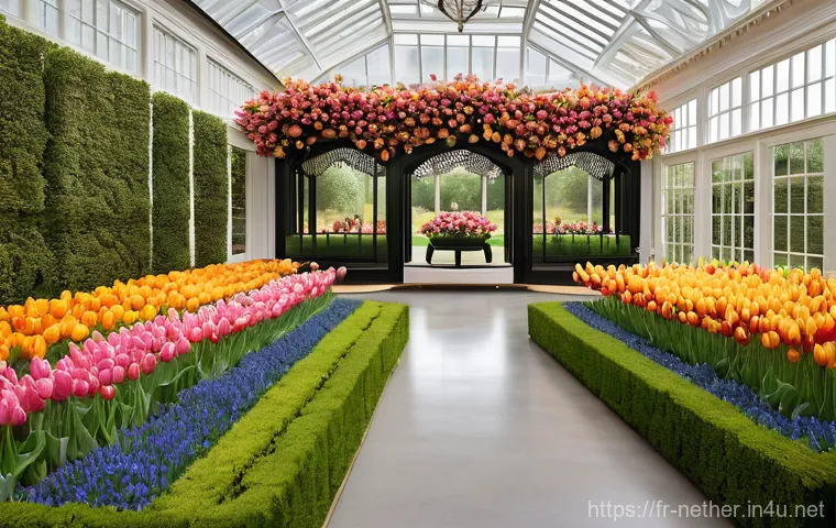 네덜란드 튤립 시즌 및 축제 일정 - **Prompt: Serene Bicycle Ride Through Vibrant Tulip Fields at Golden Hour**
    "A picturesque, wide...