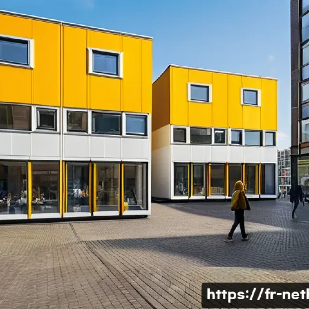 로테르담 건축 명소 추천 - A striking urban scene featuring the iconic Cube Houses of Rotterdam designed by Piet Blom, showcasi...